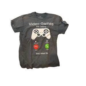 Video Games Are Calling and I Must Go Gray T-Shirt Mens S